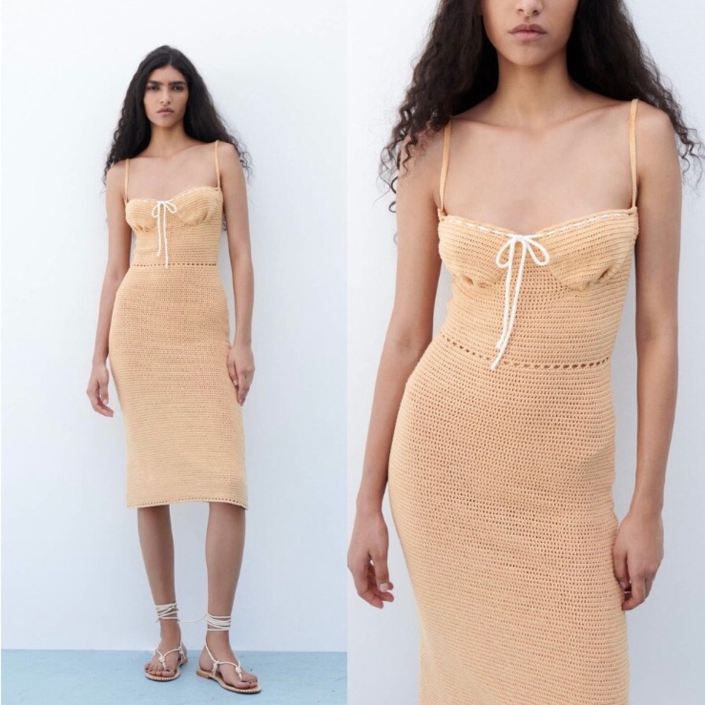 Zara midi knit corset dress